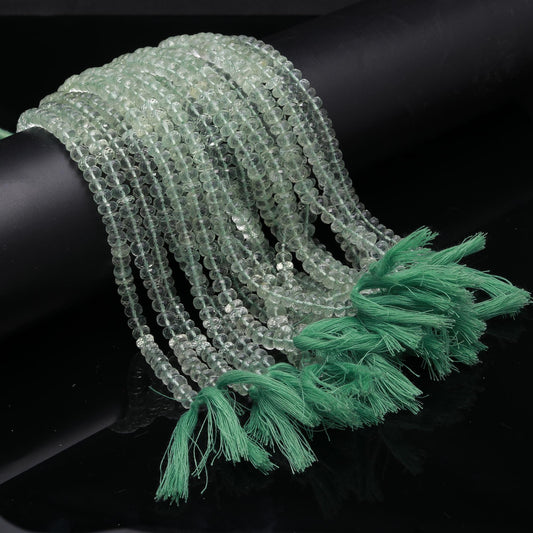 Green Amethyst Faceted Rondelle Beads Natural Green Amethyst Rondelle Beads Faceted Green Amethyst Beads for Handmade Jewelry Making Craft