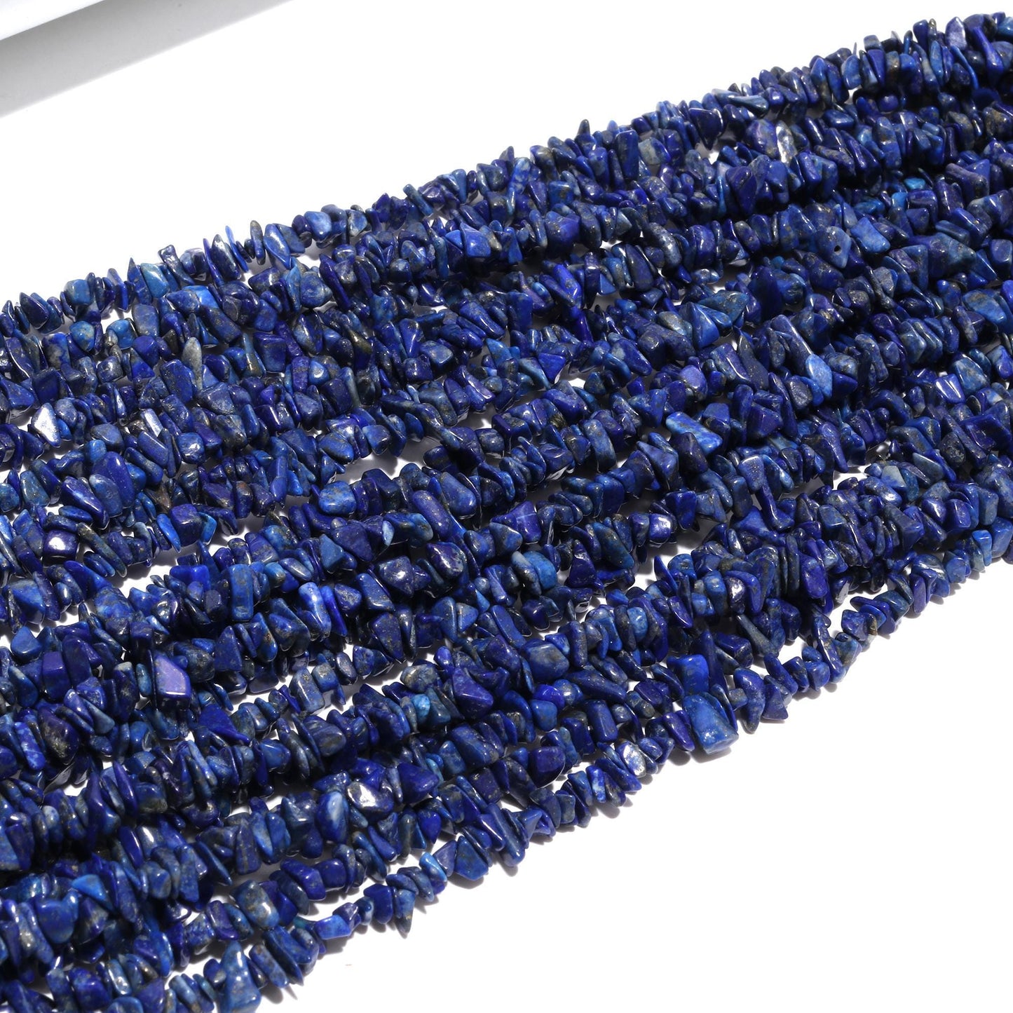 Lapis Lazuli Chip Beads 34" Natural Chip Strands Drilled Strung Raw Nuggets Smooth Bead 5-6 MM Lapis Polished Beads for Jewelry Making Craft
