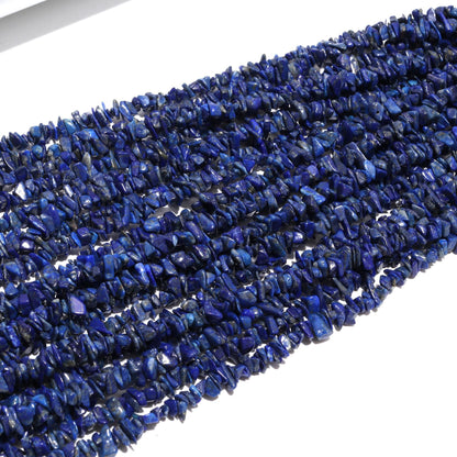 Lapis Lazuli Chip Beads 34" Natural Chip Strands Drilled Strung Raw Nuggets Smooth Bead 5-6 MM Lapis Polished Beads for Jewelry Making Craft