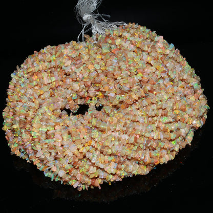 Ethiopian Opal Chip Beads 17" Natural Chip Strands Drilled Strung Raw Nuggets Smooth Beads 4-5 MM Semi Precious Polished Beads for Jewelry