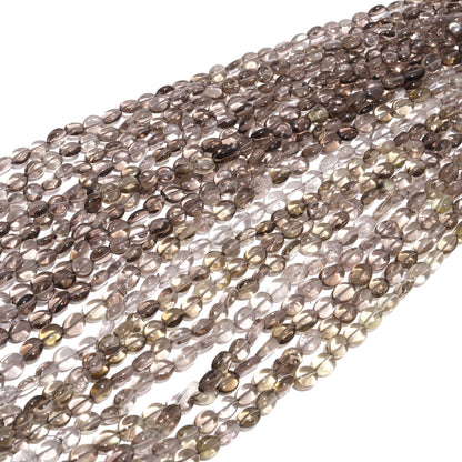 4 Strands Smokey Quartz Beads Natural Smokey Quartz Oval Shape 5x6 MM Smooth Gemstone Beads for Handmade Designer Jewelry Making Craft