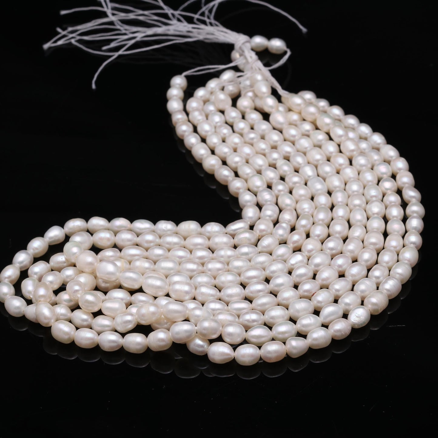 Pearl Oval Shape Beads 14" Natural Water Pearl 5x6-6x7 MM Beads Precious Oval Pearls for Designer Handmade Necklace Bracelet Making Craft