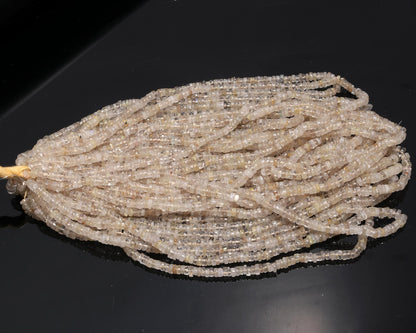 Golden Rutile Heishi Washer Beads 5 MM Natural Yellow Rutile Tyre Bead 16" Strand Golden Rutile for Jewelry Making Craft and Bijoux Supplies
