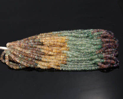 Multi Fluorite Heishi Washer Shaded Beads Natural Fluorite Beads 5-6 MM Fluorite Heishi Washer Beads 16" Strand for Jewelry Making Craft