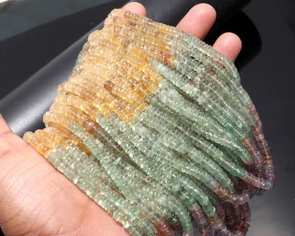 Multi Fluorite Heishi Washer Shaded Beads Natural Fluorite Beads 5-6 MM Fluorite Heishi Washer Beads 16" Strand for Jewelry Making Craft