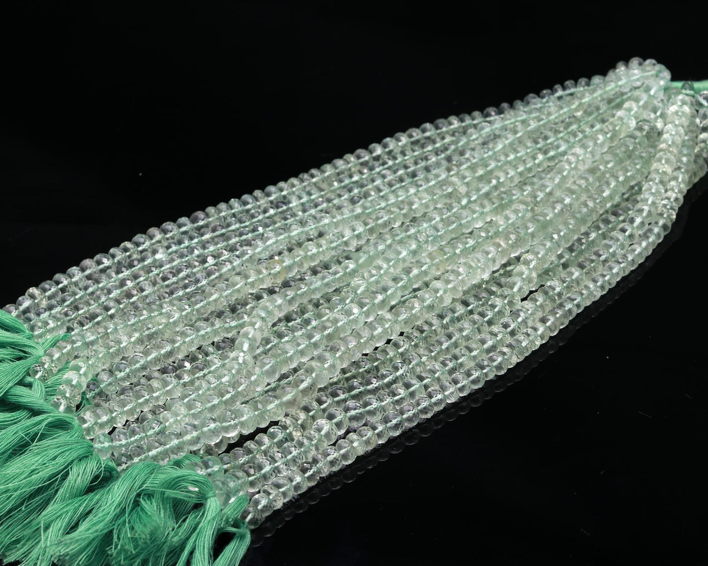 Green Amethyst Faceted Rondelle Beads Natural Green Amethyst Rondelle Beads Faceted Green Amethyst Beads for Handmade Jewelry Making Craft