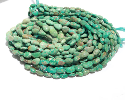 Turquoise Smooth Oval Tumble Beads Natural 6x9-11x15 MM Turquoise Smooth Nuggets 16" Beads Strand for Handmade Designer Jewelry Making Craft