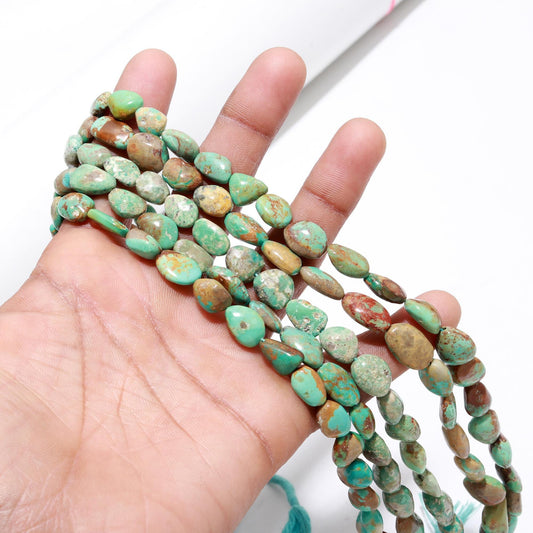 Natural Turquoise Gemstone Beads Turquoise Smooth Oval Tumble Nuggets Beads 7x9 MM - 11x15 MM Turquoise for Handmade Jewelry Making Craft