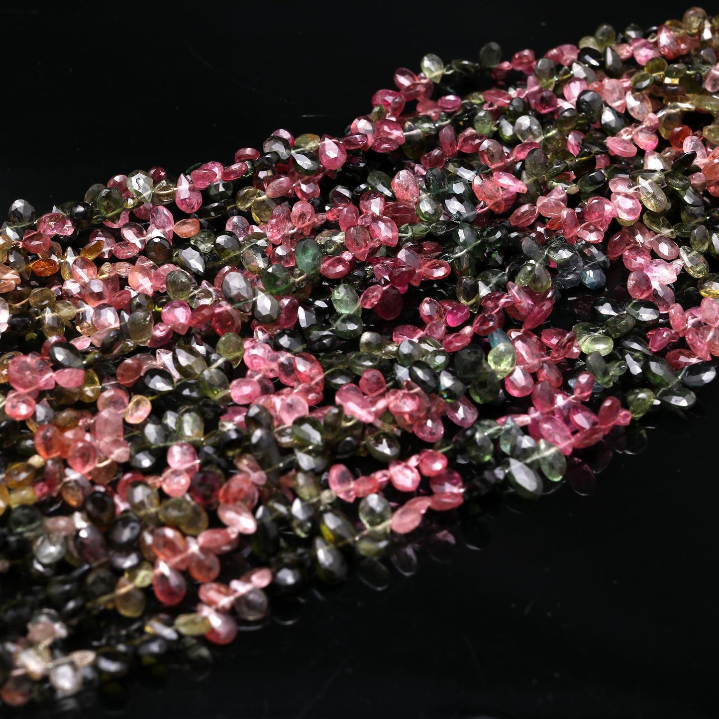 Multi Tourmaline Faceted Pear Beads Super Quality Multi Tourmaline Pear Briolette's 4x6-5x7 MM Tourmaline Extremely Beautiful for Jewelry